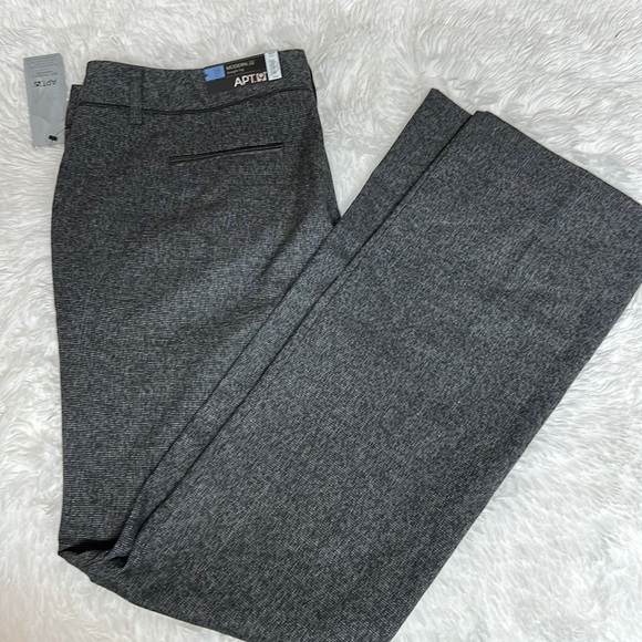 NWT Apt.9 Modern Fit Straight Leg Trousers with faux leather Trim Sz 18L - Picture 1 of 10